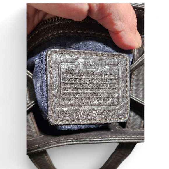 Coach 1997 Sonoma Italy Drawstring Natural Grain Chocolate Leather Shoulder Bag - Picture 10 of 16